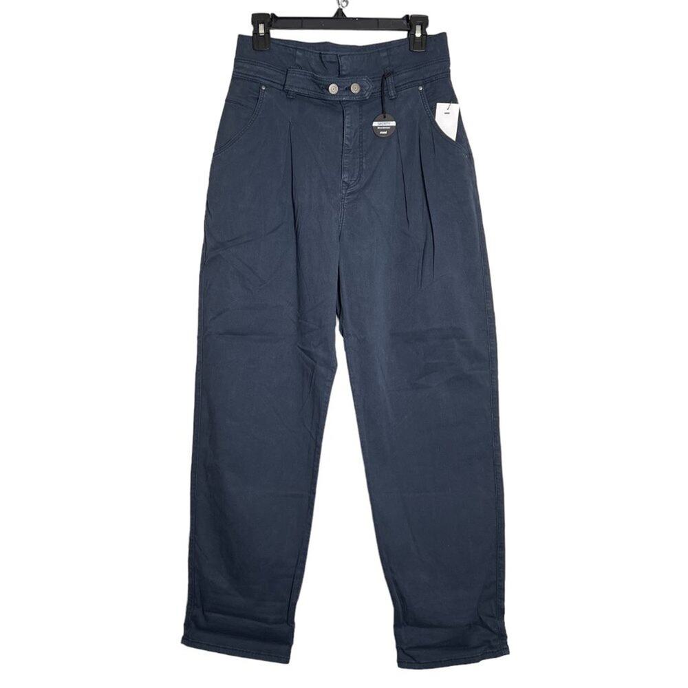 Mavi Uptown High Rise Paperbag Jogger Pants WOMENS 27x29 Navy Blue Pleated